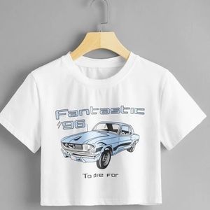 White crop top. fantastic 96. never worn.